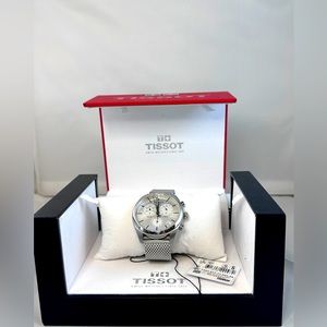 Tissot PR 100 Chronograph Silver Dial Mesh Bracelet Men's Watch T1014171103102